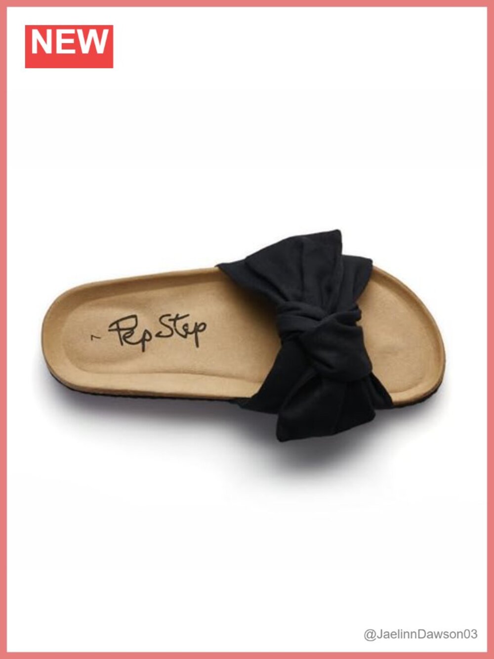 Slide Sandals with Bow Tie Knot, Comfy Slip On Cork Foot Bed Sandals